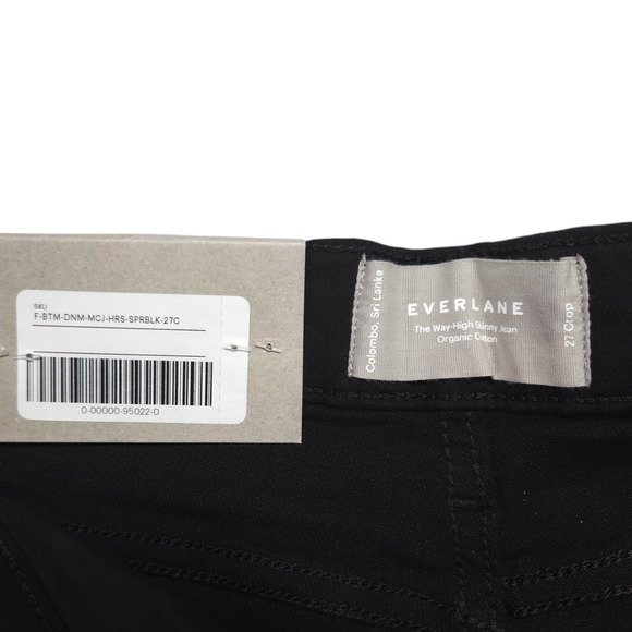 NWT Everlane Way-High Organic Cotton Blend Crop Skinny Jeans Sz. 27x26.50 Black - Picture 11 of 16